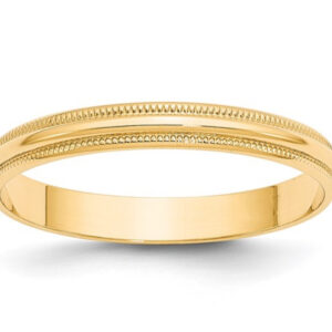 14kt Yellow Gold Milgrain Wedding Band Gold Jewelry Platinum Jewelers MS