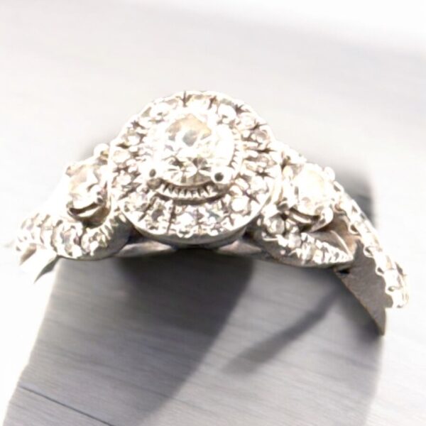 Bridal 14kt White Gold Halo Ring