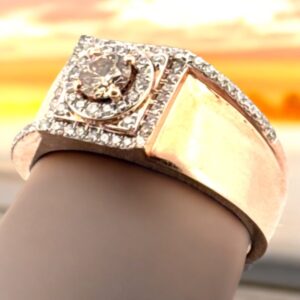 14kt Rose Gold Men’s Ring – Exquisite 1 Carat TW Round Brilliant Diamonds Rings Platinum Jewelers MS