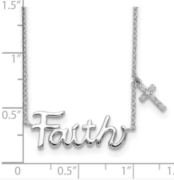 Elegant Sterling Silver Faith/ Cross Necklace - Image 2