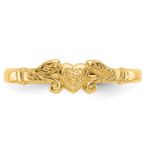 Charming 10k Gold Heart Baby Ring - Image 3