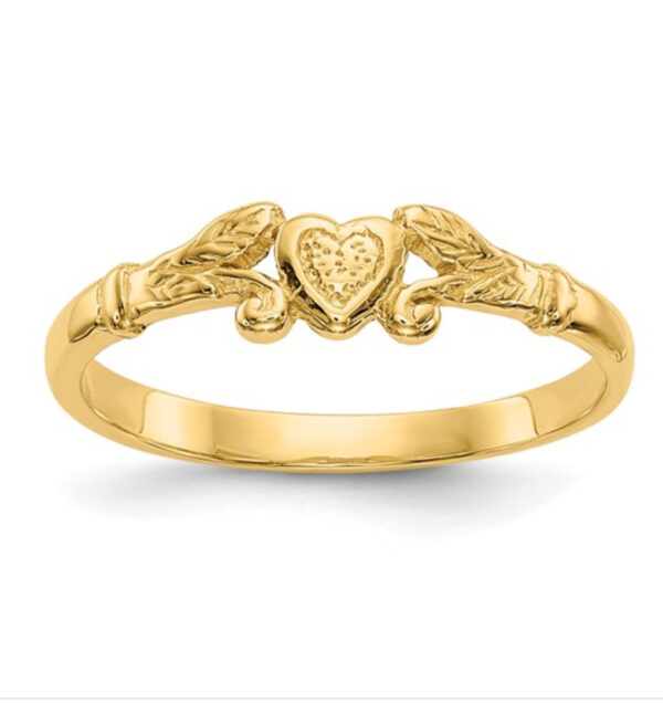 Charming 10k Gold Heart Baby Ring