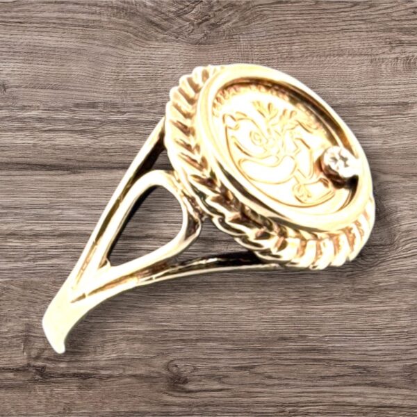 10kt Yellow Gold Panda Coin Ring - Unique and Timeless Jewelry Piece - Image 2