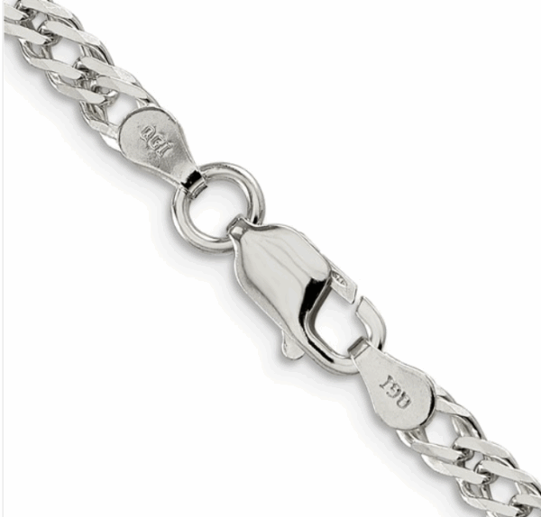 Sterling Silver Necklace 4 MM Wide Beveled Curb Link - Image 2