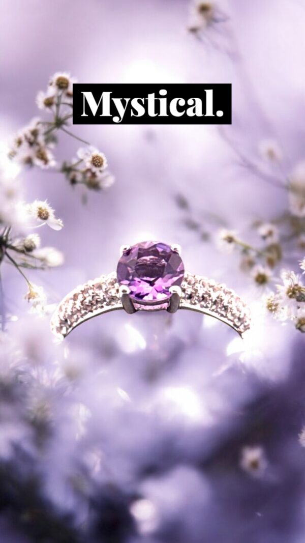 Sterling Silver Ring with Amethyst and White Topaz Accents - Image 2