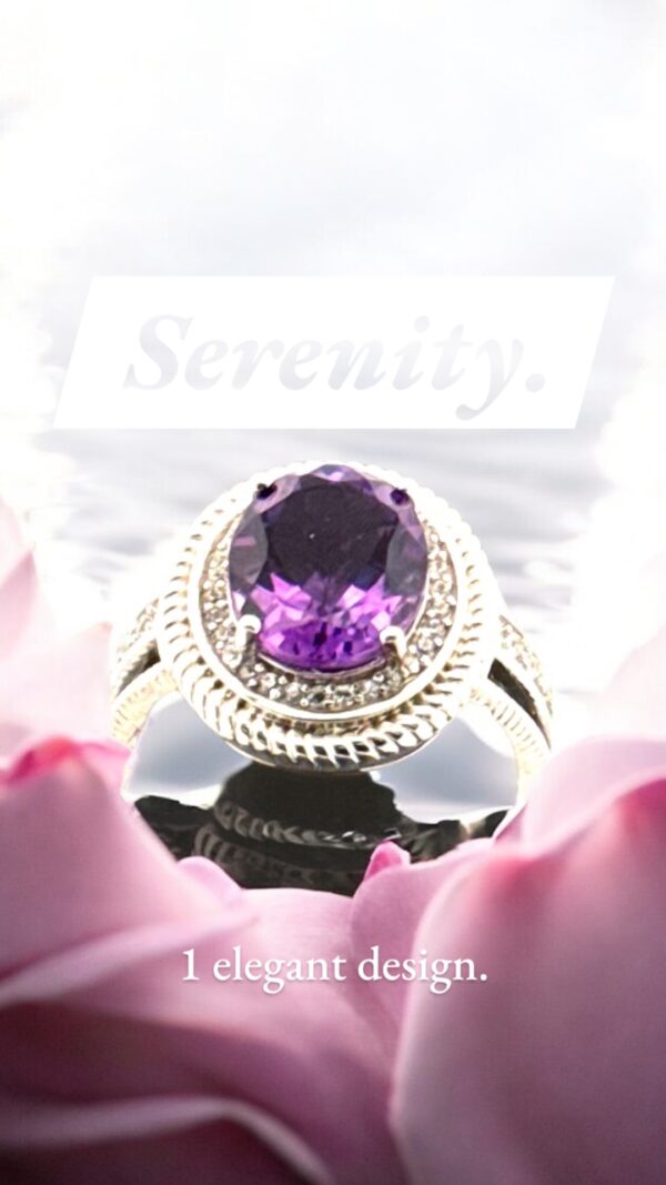 Oval Amethyst and White Topaz Accents - Image 2