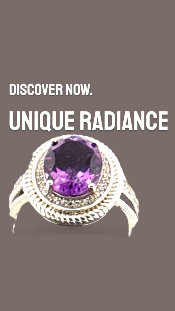 Oval Amethyst and White Topaz Accents