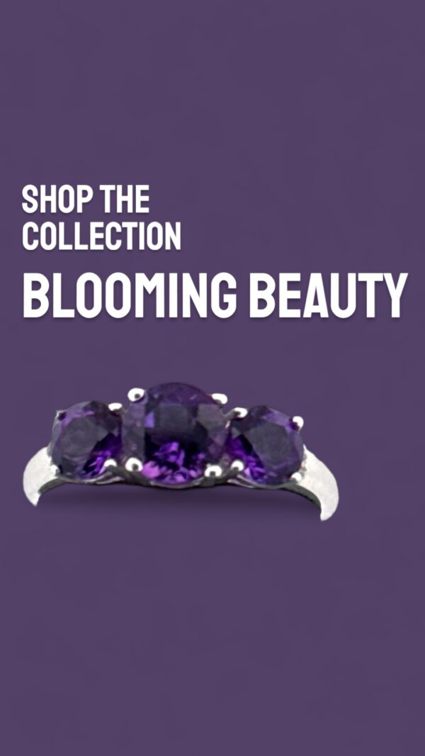 Round Amethyst and White Topaz Accent Sterling Silver Ring - Image 3