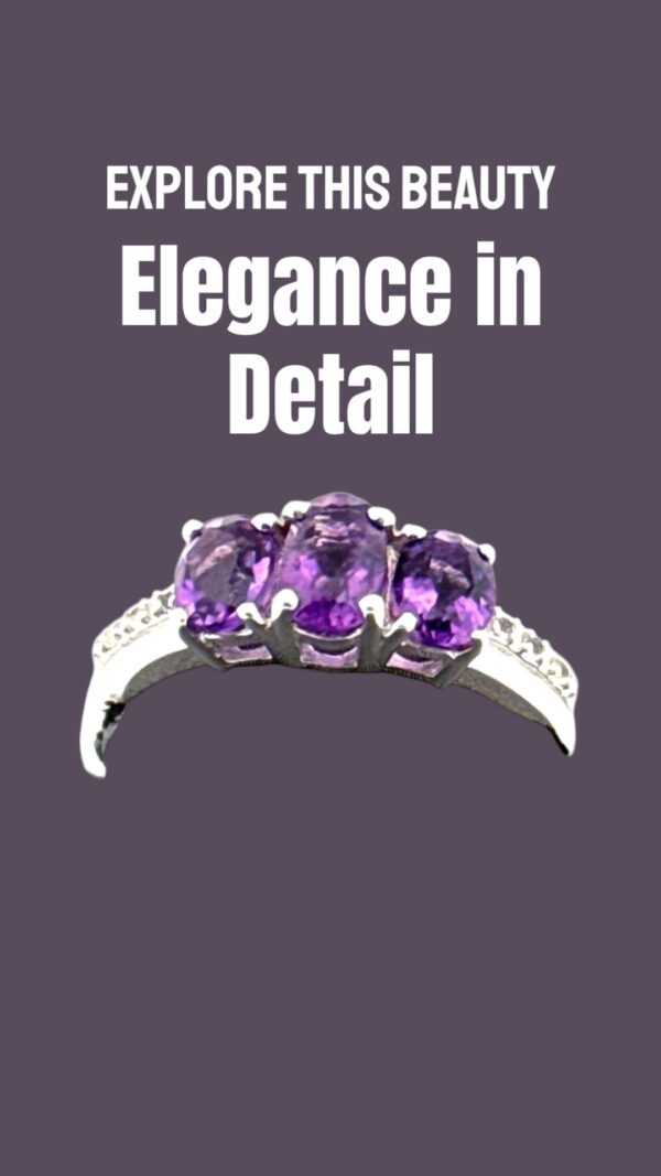 Oval Amethyst with White Topaz Accents Ring