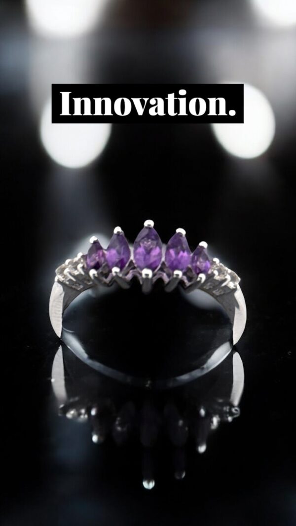 Marquise Amethyst White Topaz Accent Stones on Sterling Silver