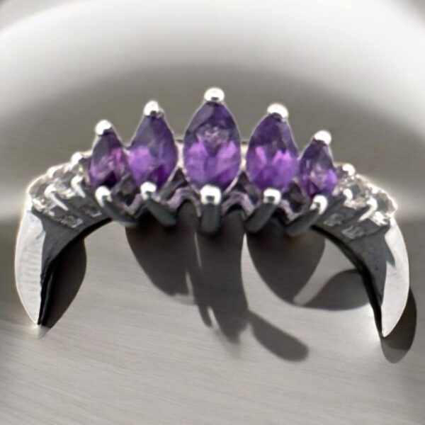 Marquise Amethyst White Topaz Accent Stones on Sterling Silver - Image 2