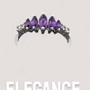 Marquise Amethyst White Topaz Accent Stones on Sterling Silver Amethyst Platinum Jewelers MS
