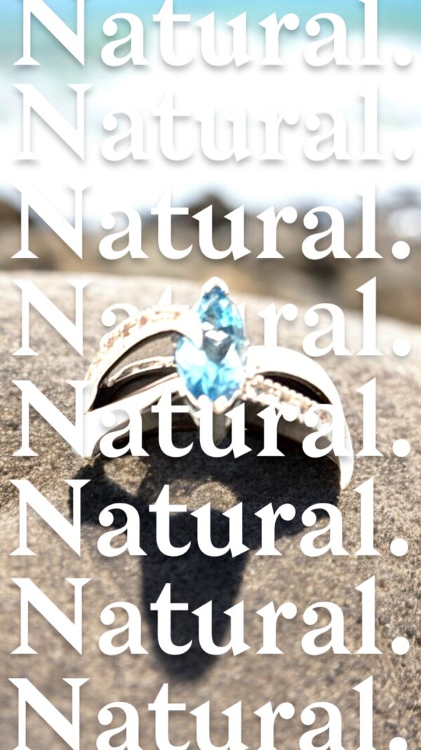 1.12 Carat Swiss Blue Topaz with White Topaz Accent Stones Sterling Silver Ring