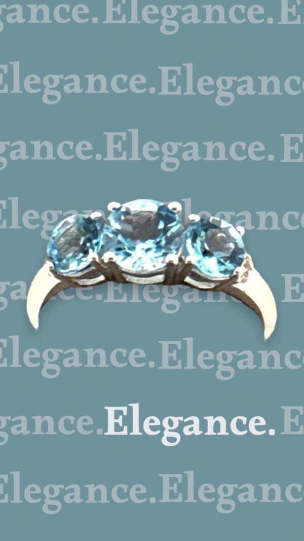 1.97 Carat Round Swiss Blue and White Topaz Accent Sterling Silver Ring