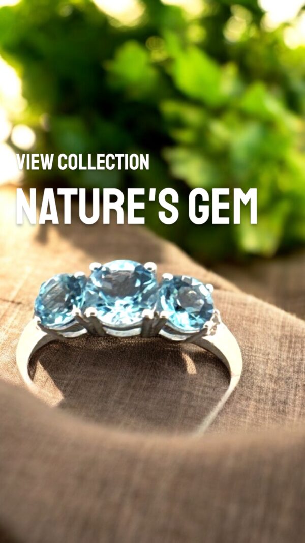 1.97 Carat Round Swiss Blue and White Topaz Accent Sterling Silver Ring - Image 2