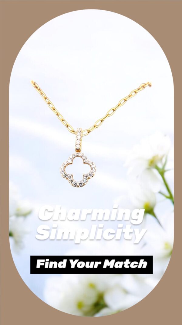 1 Carat total weight, Lab-Grown Diamond Clover Necklace - Image 2