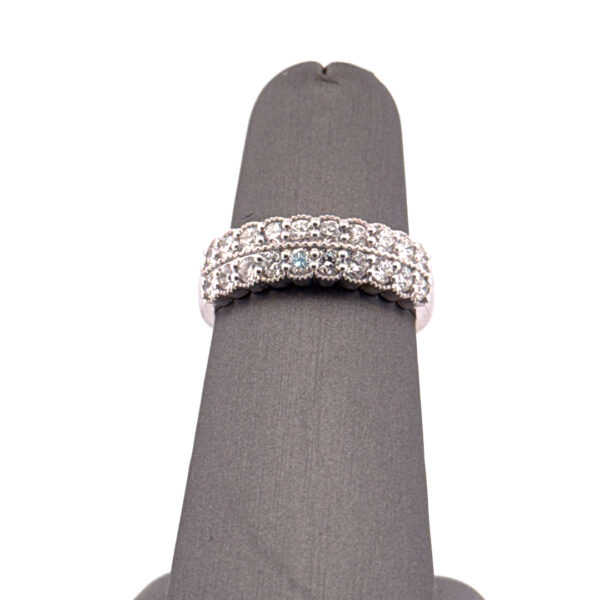 Elegant Sterling Silver Anniversary Band with Lab Grown 1 Carat Diamond TW