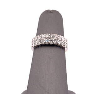 Elegant Sterling Silver Anniversary Band with Lab Grown 1 Carat Diamond TW Anniversary Platinum Jewelers MS