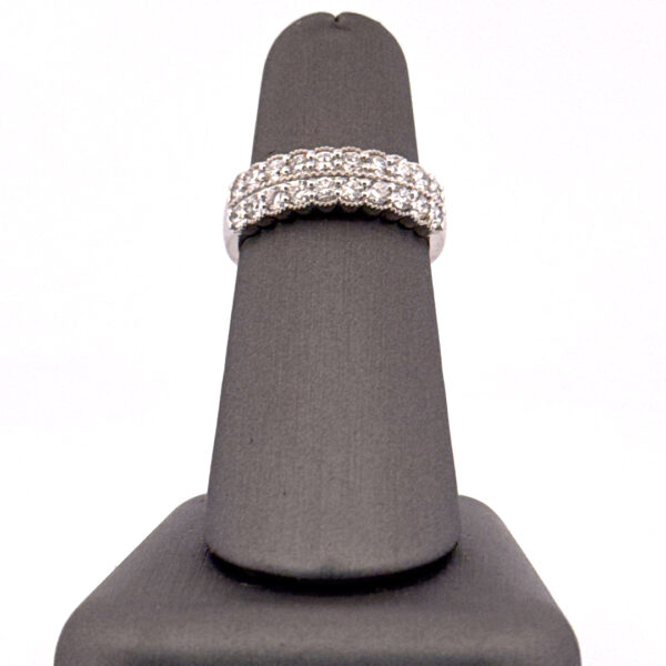 Elegant Sterling Silver Anniversary Band with Lab Grown 1 Carat Diamond TW - Image 2