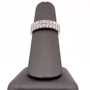Elegant Sterling Silver Anniversary Band with Lab Grown 1 Carat Diamond TW Anniversary Platinum Jewelers MS