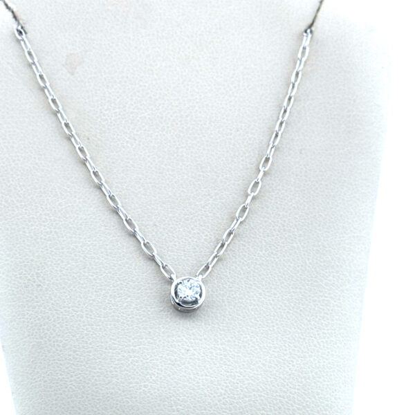 Lab Grown Diamond Sterling Silver Necklace, 18" with 2" Extension - Image 2