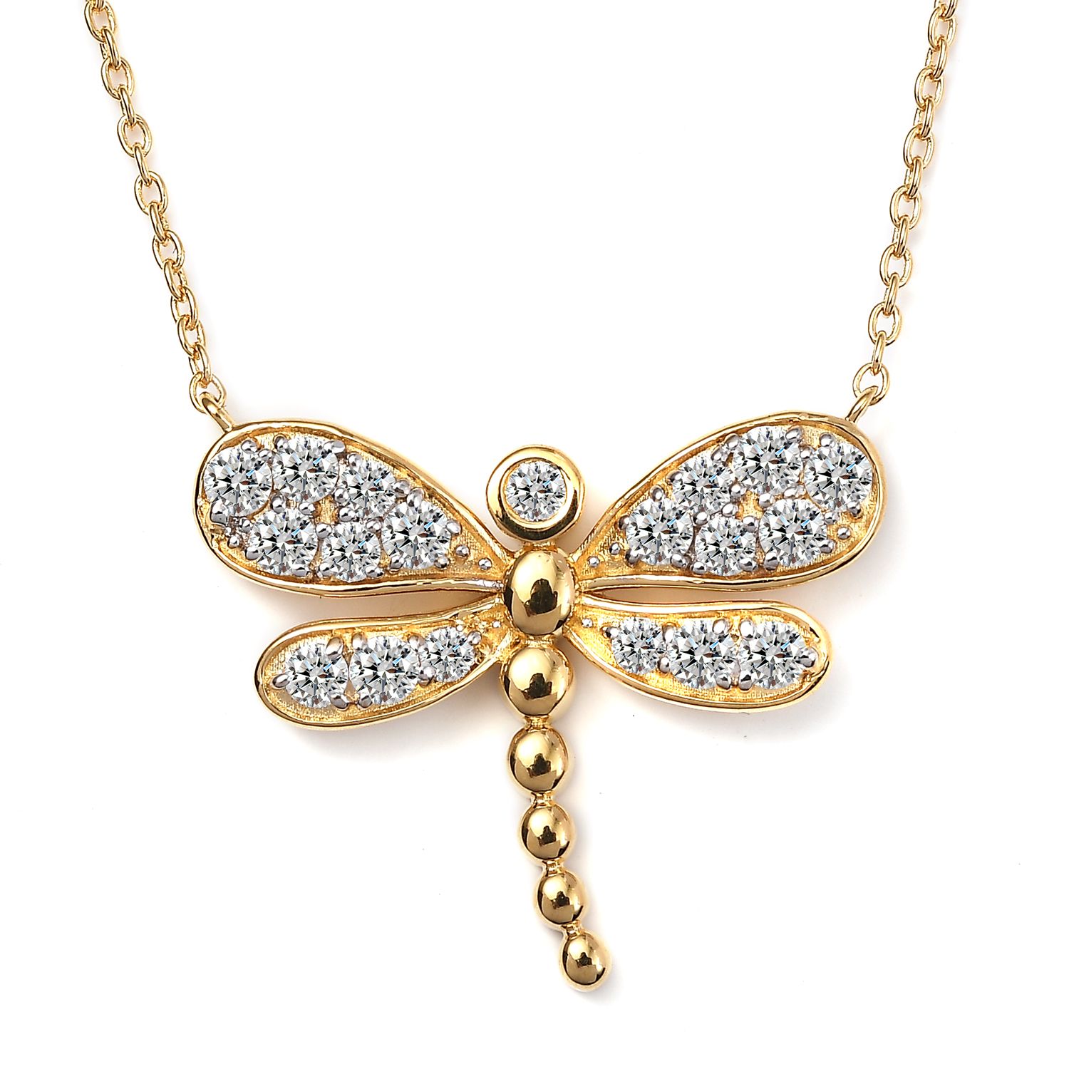 Lab Grown Diamond Dragon Fly Necklace Diamond Fashion Platinum Jewelers MS