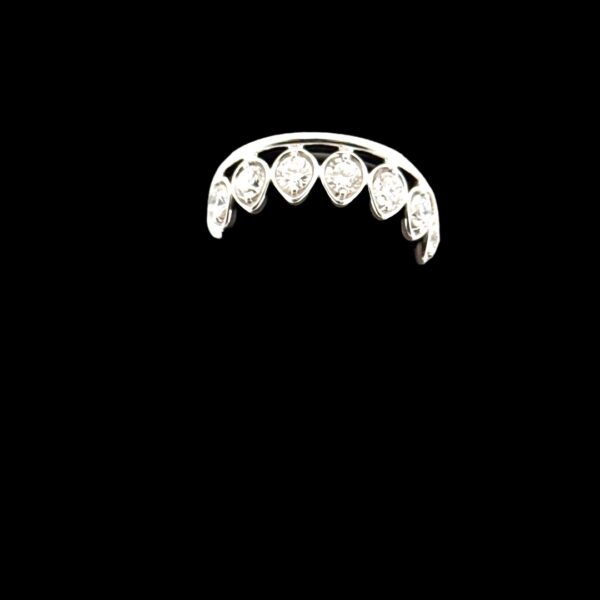 Sophisticated Sterling Silver Anniversary Band with Lab Grown 1.04 Carat, 7 Round Diamond Fashion Collection - Image 3