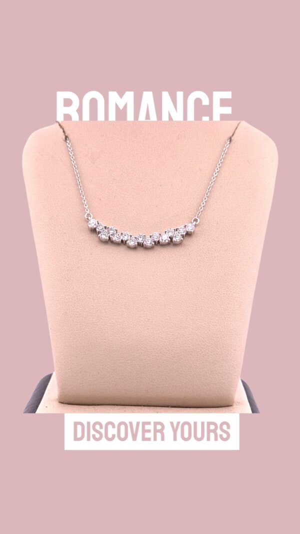 1 Carat Diamond Bar Necklace - Image 2