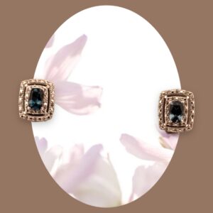 London Blue Topaz Center Stone with White Zircon Halo Design in Sterling Silver Blue Topaz Platinum Jewelers MS