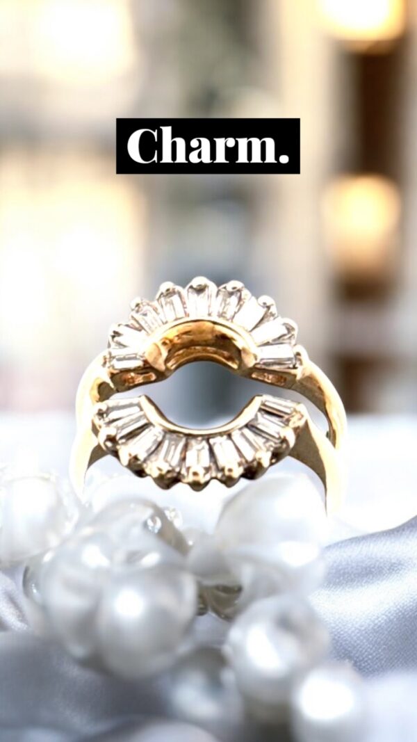 14kt Yellow Gold Ring Guard Diamond Ring - Image 2