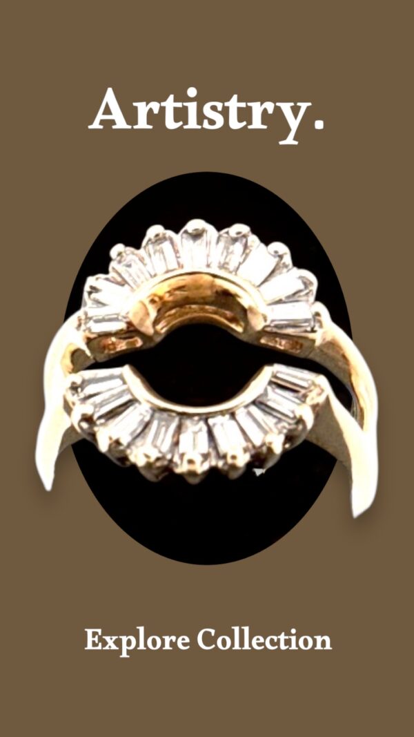 14kt Yellow Gold Ring Guard Diamond Ring - Image 6