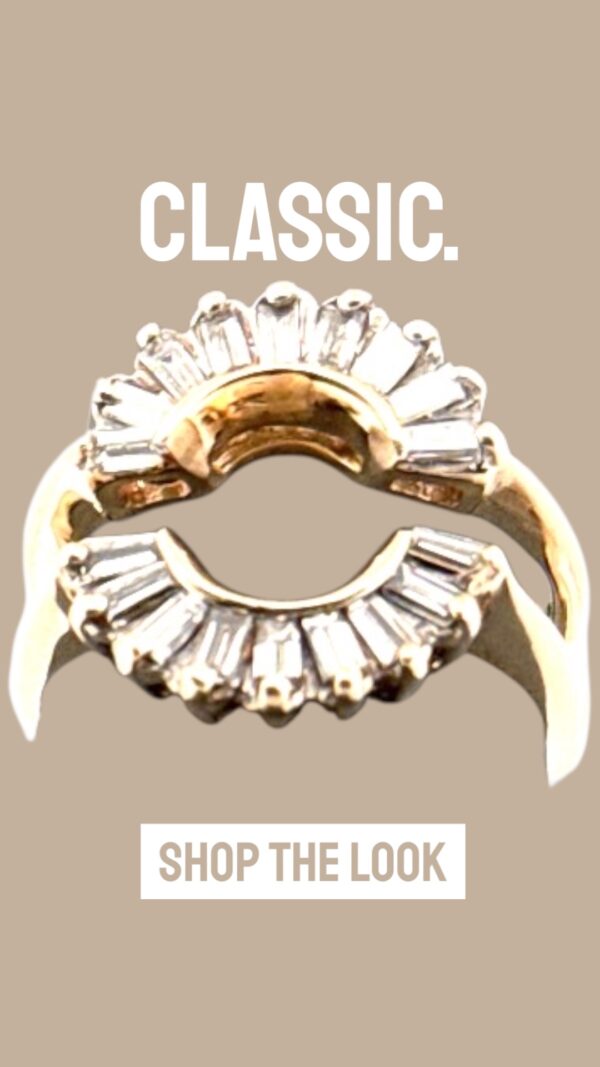 14kt Yellow Gold Ring Guard Diamond Ring - Image 5