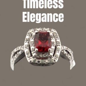 Garnet Center Stone with White Zircon Halo Design in Sterling Silver Garnet Platinum Jewelers MS