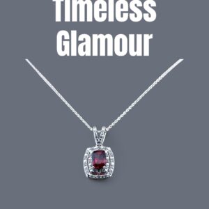 Garnet Center Stone with White Zircon Halo Design in Sterling Silver Garnet Platinum Jewelers MS
