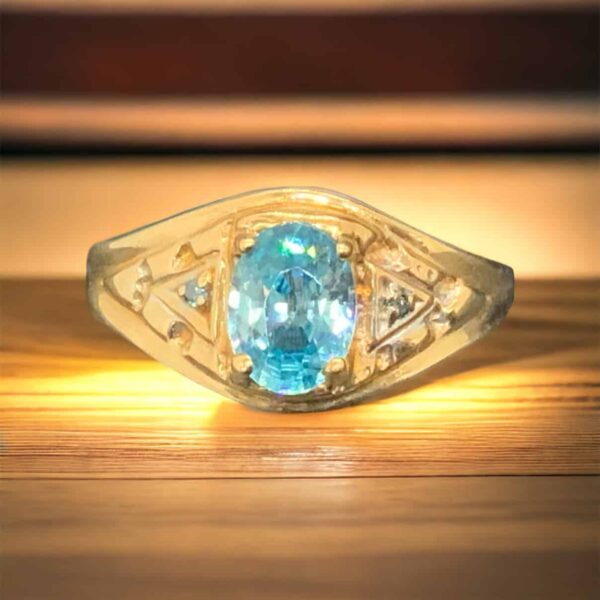 14kt Yellow Gold Blue Topaz Ring - Classy Jewelry