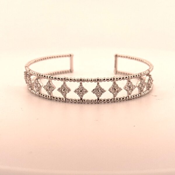 2.24 Carat Lab Grown Diamond Studded Sterling Silver Bangle - Image 2