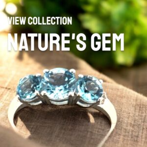 1.97 Carat Round Swiss Blue and White Topaz Accent Sterling Silver Ring Blue Topaz Platinum Jewelers MS