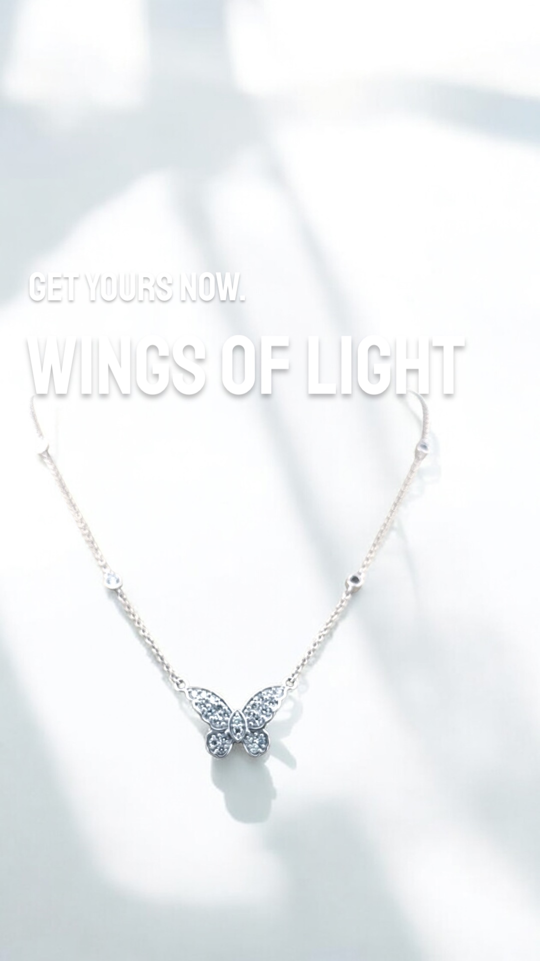 Diamond Butterfly Necklace in Sterling Silver with Pave Set Detail Lab Diamond Platinum Jewelers MS Diamond Butterfly Necklace in Sterling Silver with Pave Set Detail - Image 2