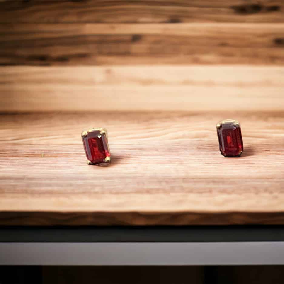 14kt Yellow Gold Ruby Earrings Ruby Platinum Jewelers MS 14kt Yellow Gold Ruby Earrings