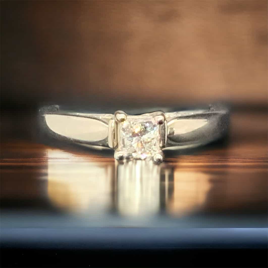 14kt White Gold Bridal Princess Diamond Ring Bridal Platinum Jewelers MS 14kt White Gold Bridal Princess Diamond Ring