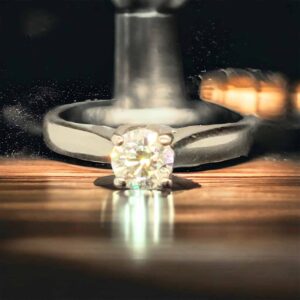 18kt White Gold Bridal Diamond Ring with 0.41 Carat Round Diamond Bridal Platinum Jewelers MS 18kt White Gold Bridal Diamond Ring with 0.41 Carat Round Diamond Bridal Platinum Jewelers MS