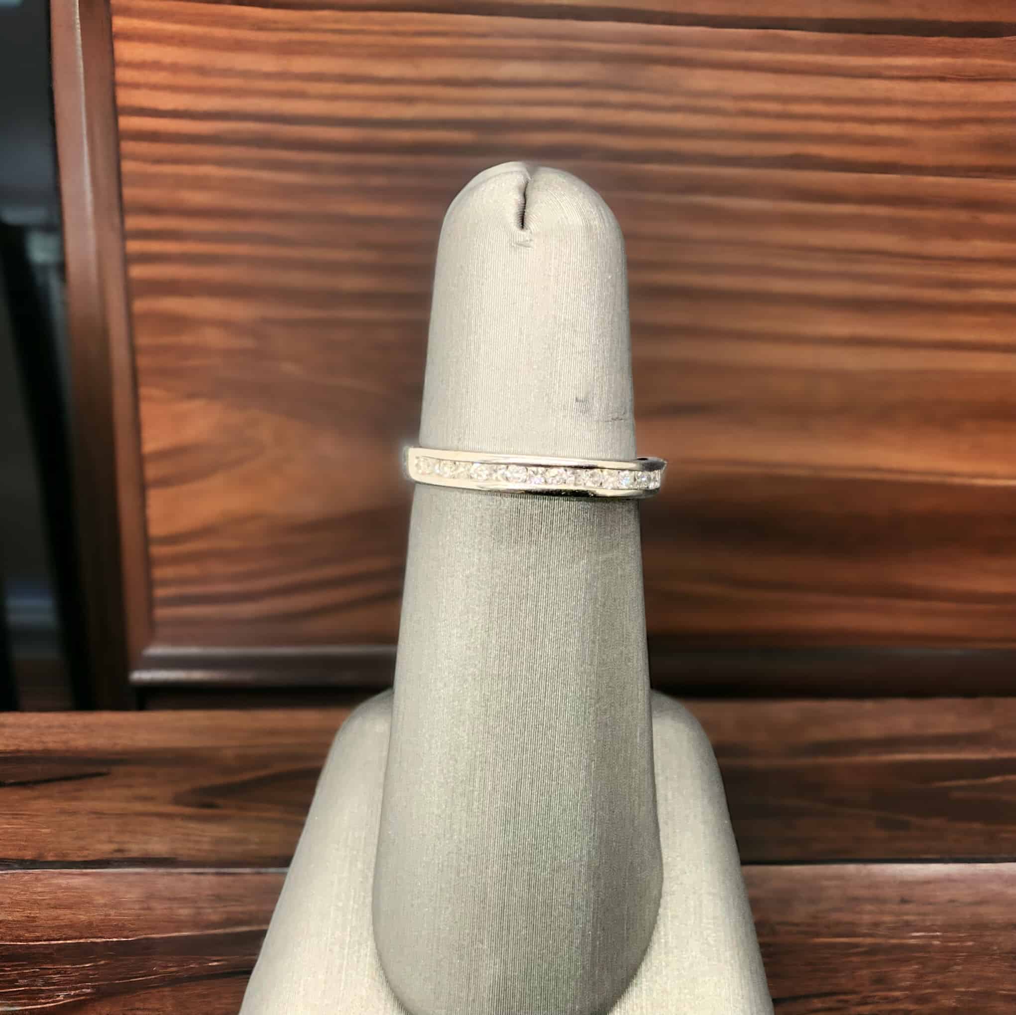 Princess and Round Diamond Band Anniversary Platinum Jewelers MS Princess and Round Diamond Band