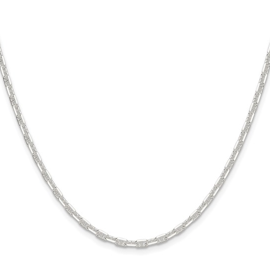 Sterling Silver 3 MM Mariner Link Necklace Necklace Platinum Jewelers MS