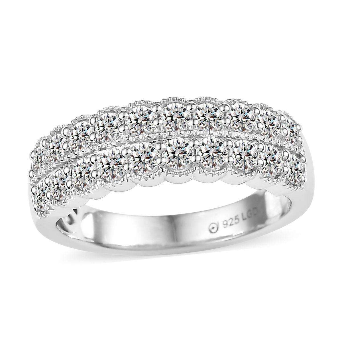 1 Carat Total Weight Lab Grown Diamond Anniversary Band Anniversary Platinum Jewelers MS