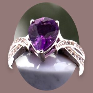Amethyst and White Topaz Ring Amethyst Platinum Jewelers MS