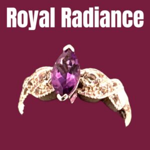 Sterling Silver Ring, Marquise Cut Amethyst with White Topaz Accents Amethyst Platinum Jewelers MS