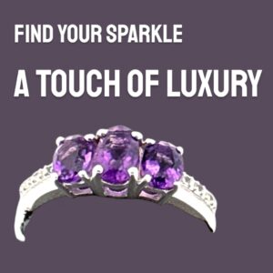 Oval Amethyst with White Topaz Accents Ring Amethyst Platinum Jewelers MS