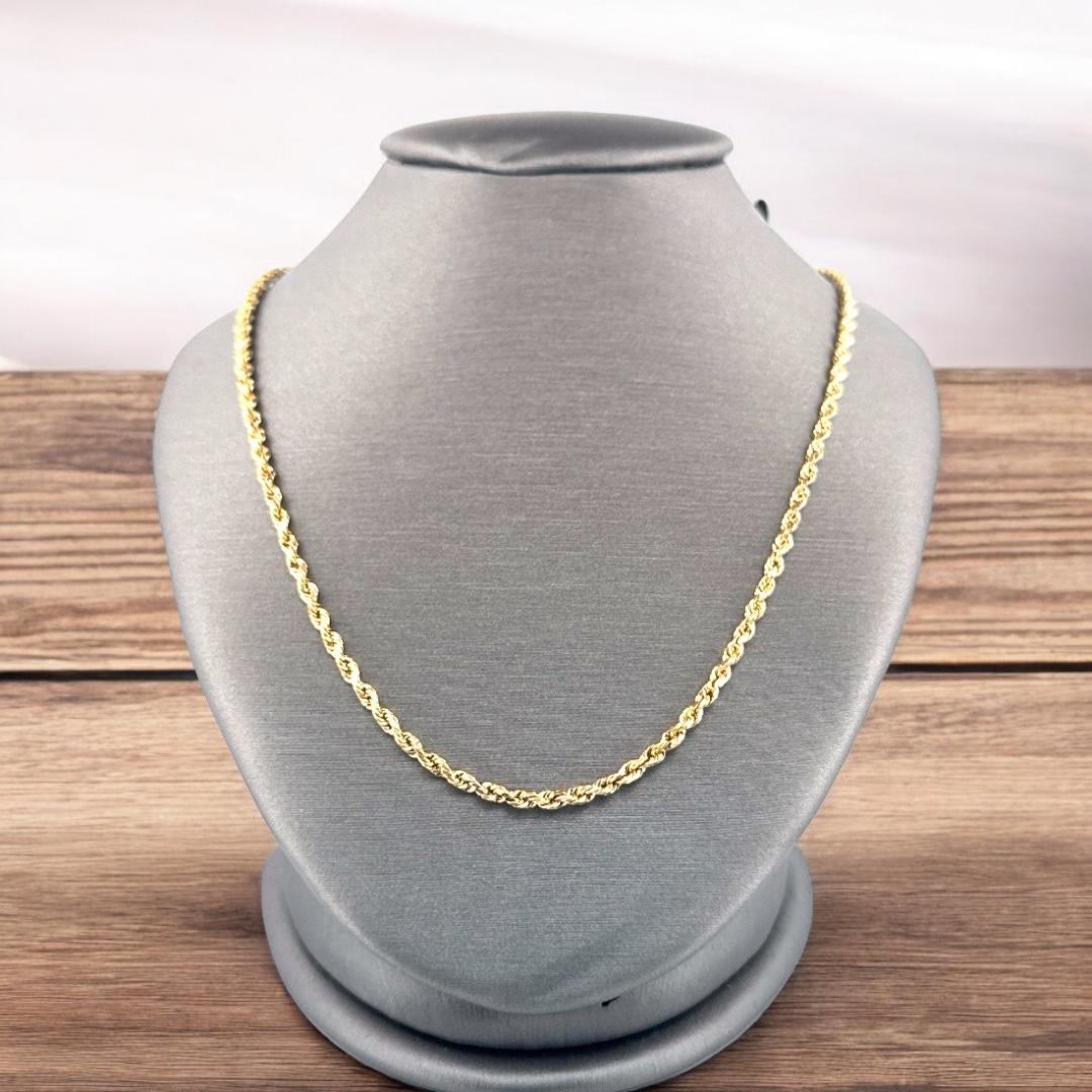 10kt Yellow Gold 20″ 1.8 MM Lightweight Rope Necklace Gold Jewelry Platinum Jewelers MS 10kt Yellow Gold 20" 1.8 MM Lightweight Rope Necklace