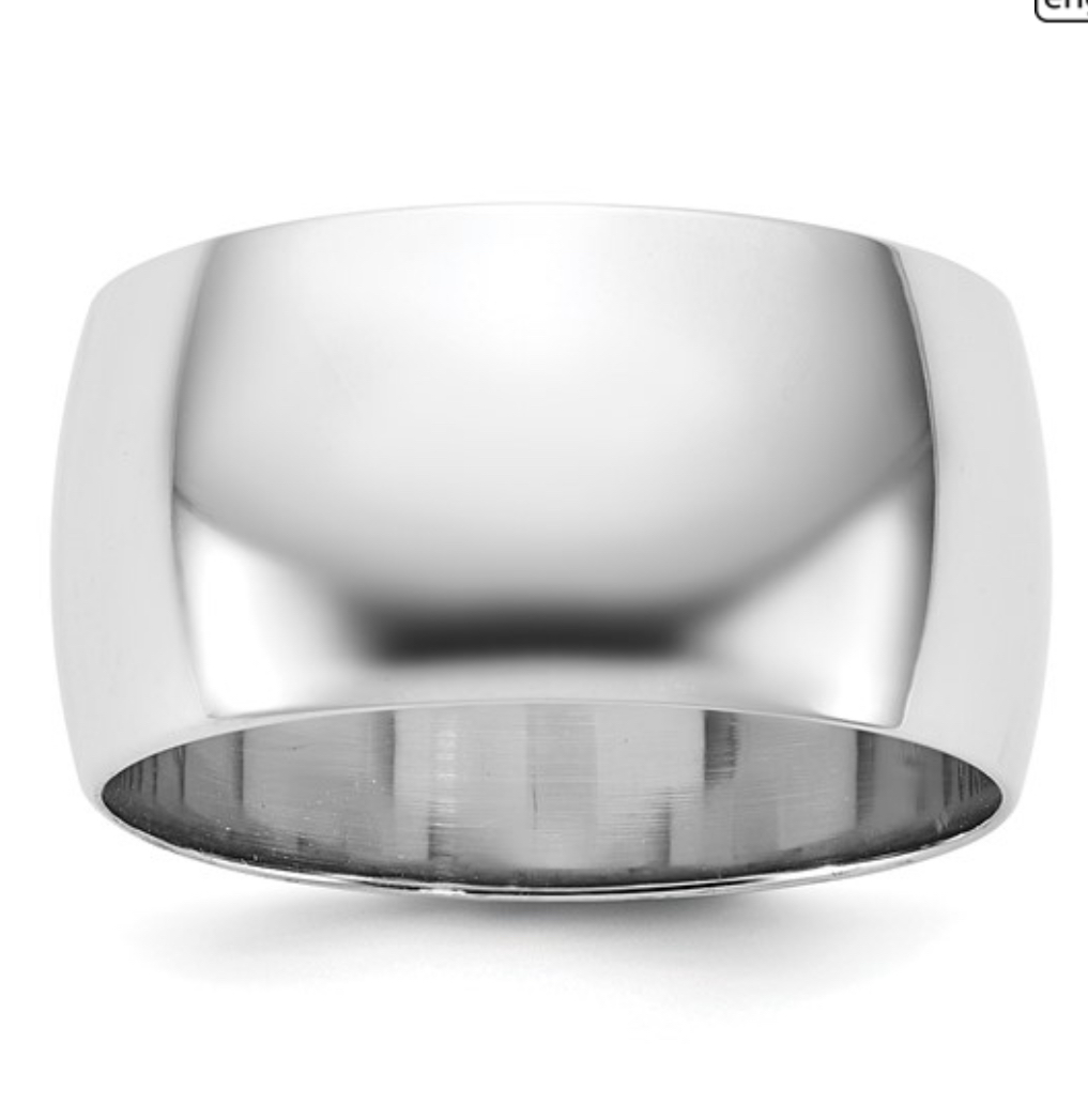 10MM White Gold Band Bridal Platinum Jewelers MS 10MM White Gold Band