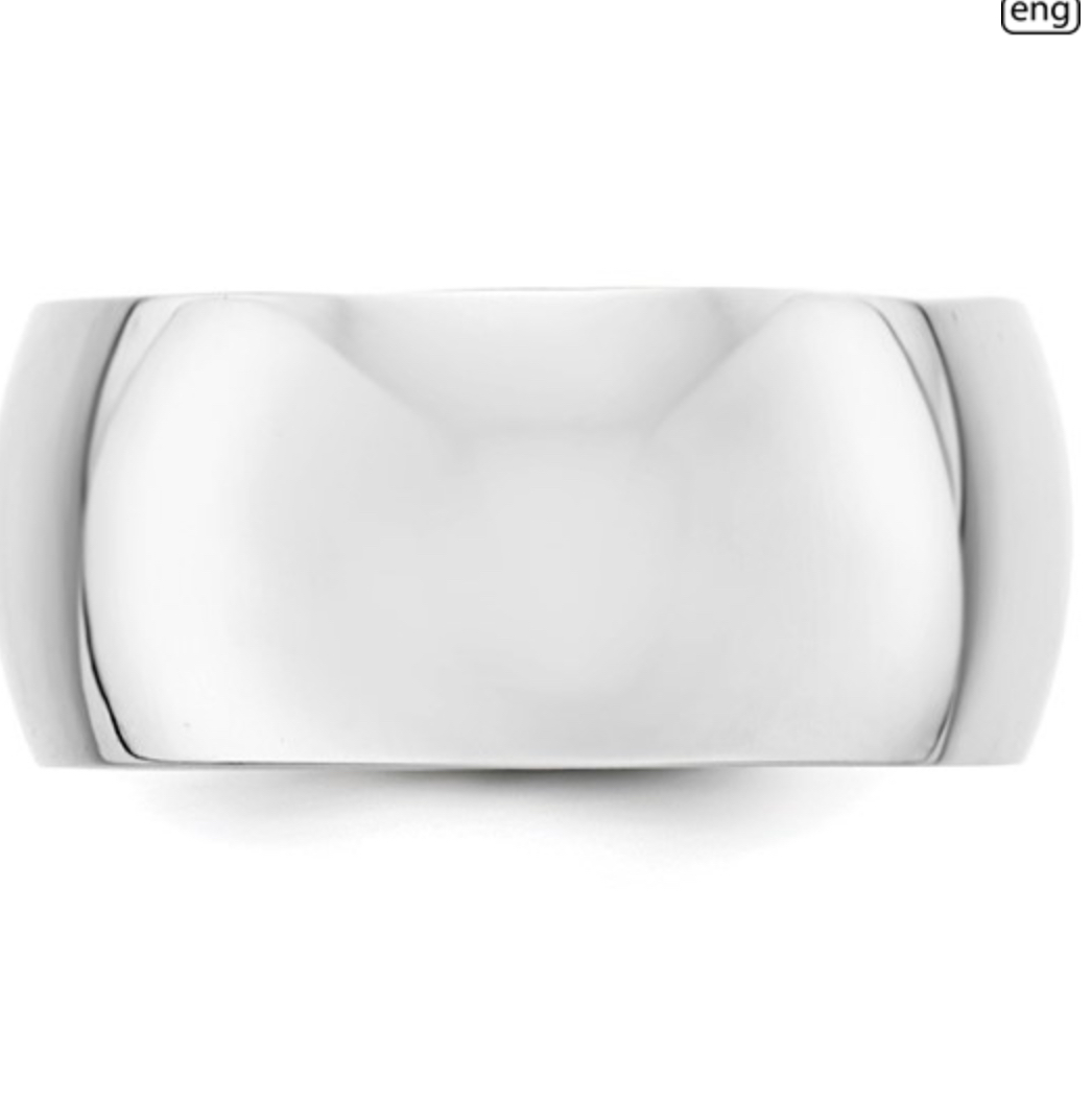 10MM White Gold Band Bridal Platinum Jewelers MS 10MM White Gold Band - Image 2